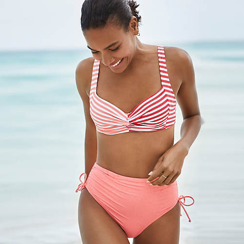 Women's Chlorine Resistant Adjustable High Waisted Bikini Swim Bottoms | Lands' End (US)