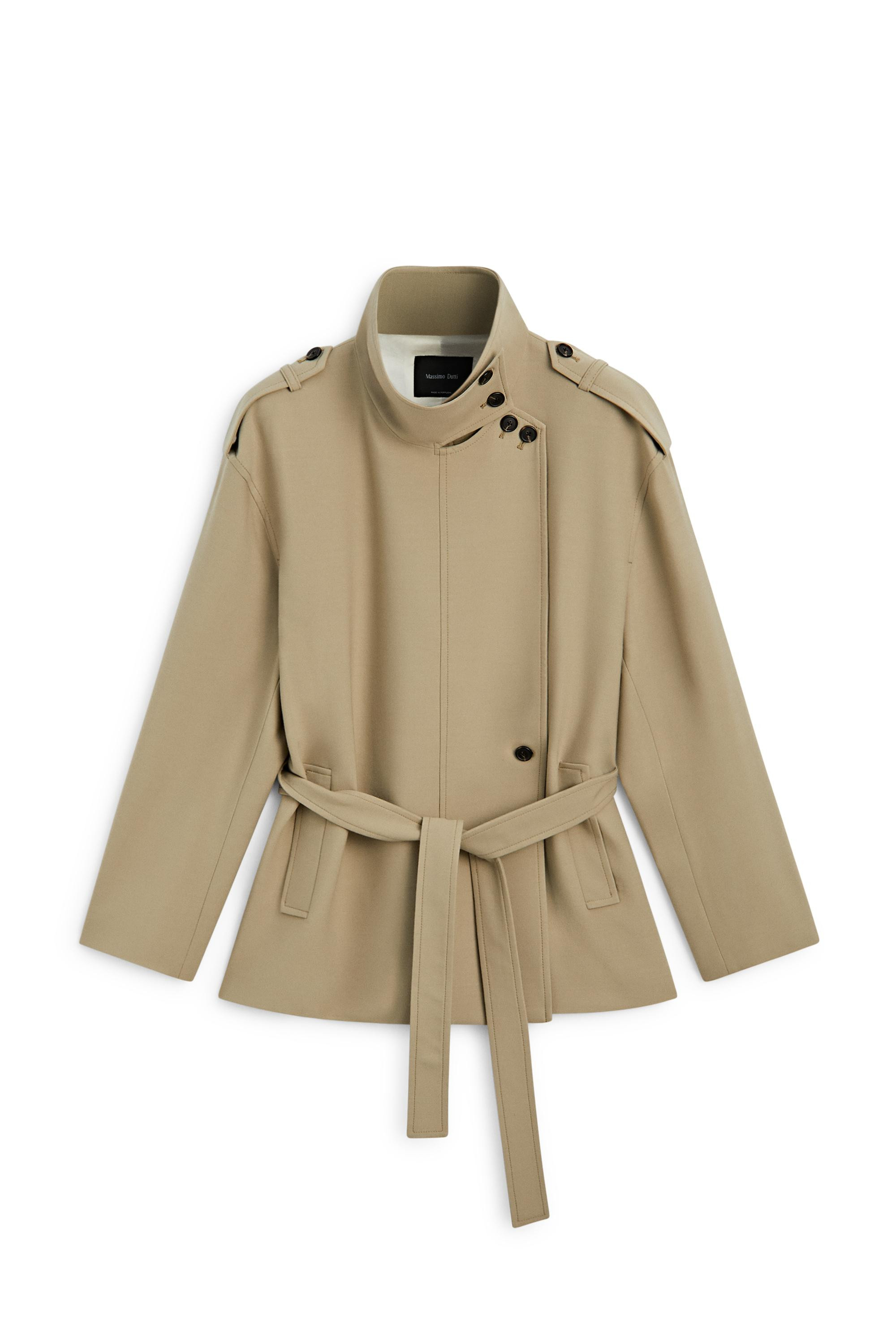 Mid-length belted trench coat - BEIGE | Massimo Dutti US