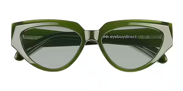 Aria - Cat Eye Bilayer Green Frame Sunglasses For Women | Eyebuydirect | EyeBuyDirect.com