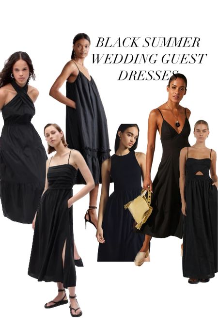 Black summer wedding guest dresses 