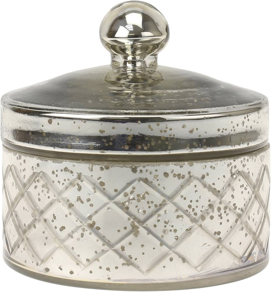 Stonebriar Antique Mercury Glass Storage Container with Lid, Decorative Jar for Cotton Ball or Co... | Amazon (CA)