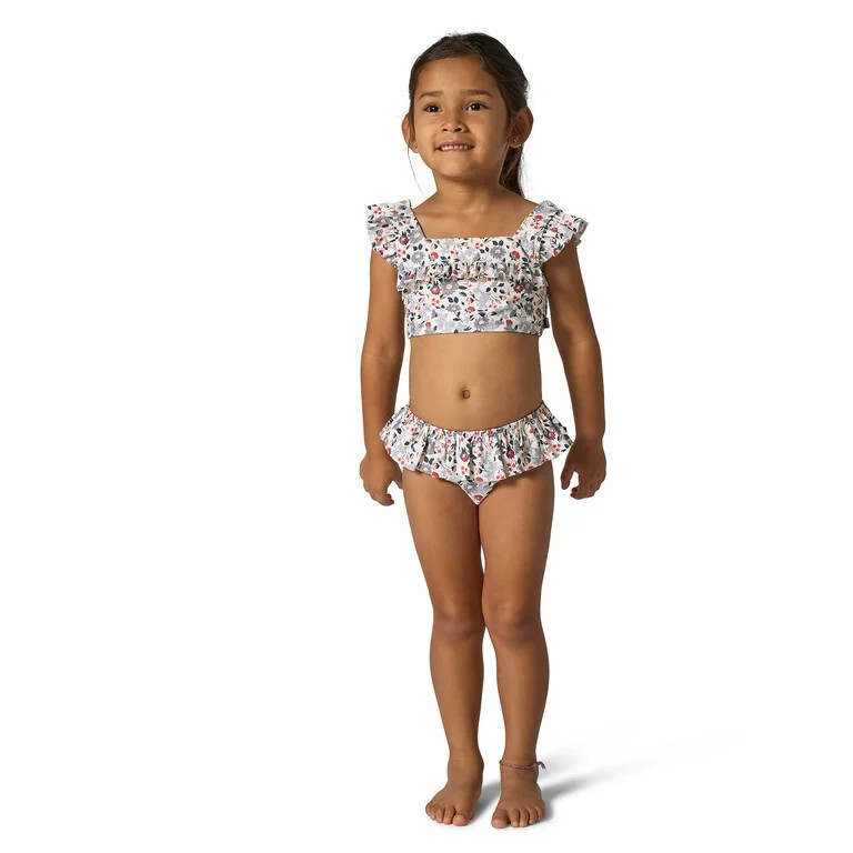 Modern Moments by Gerber Toddler Girl Swimsuit with Ruffles, Sizes 12M - 5T | Walmart (US)