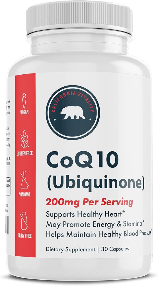 CoQ10 Ubiquinone Capsules - 200mg per Serving - 30 Capsules - Made in The USA, Vegan, Non-GMO, Gl... | Amazon (US)