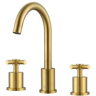 Prima 3 8 in. Widespread 2-Handle Bathroom Faucet in Brushed Titanium Gold | The Home Depot