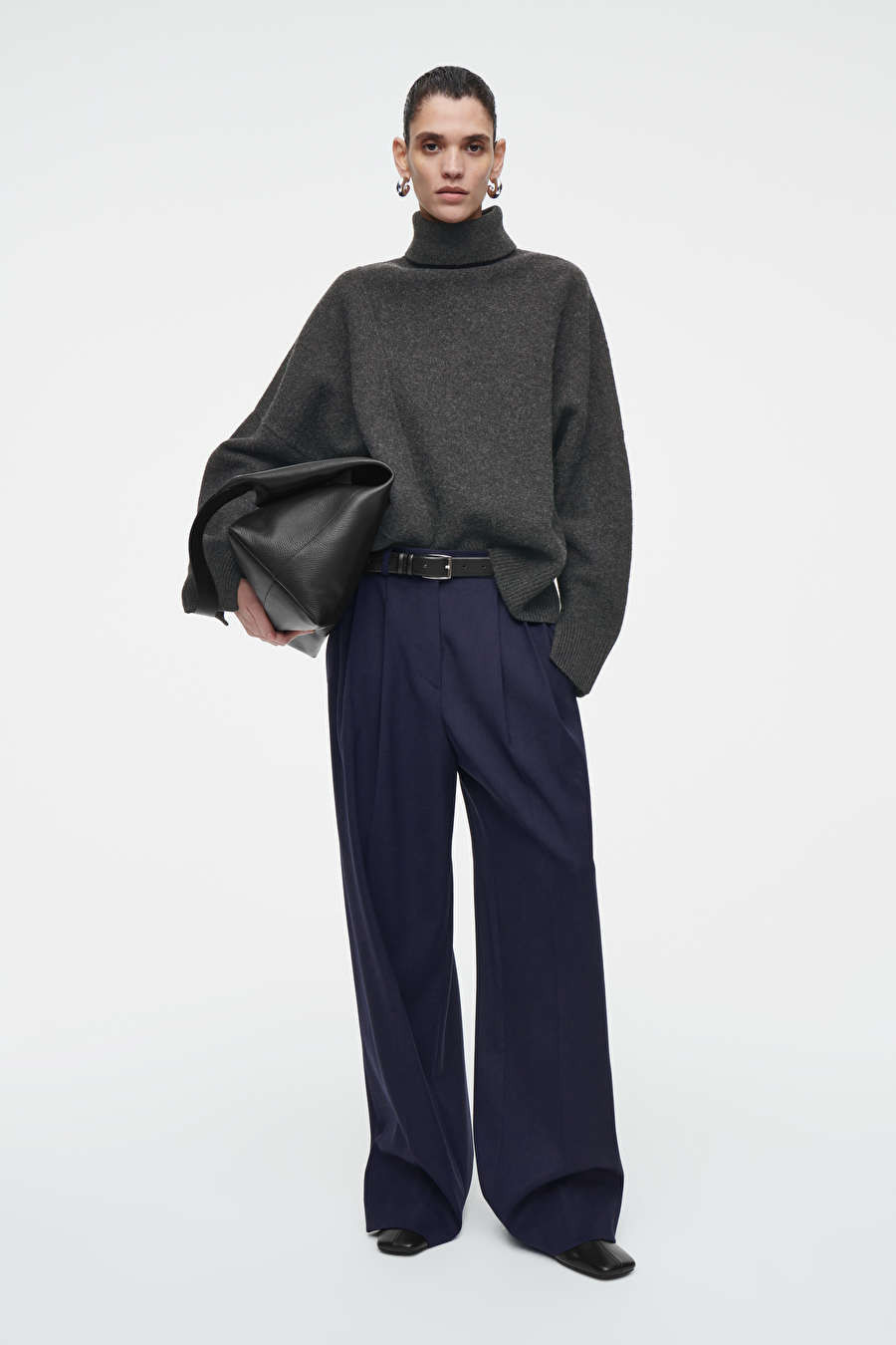 Navy Wide Leg Trousers | COS (EU)
