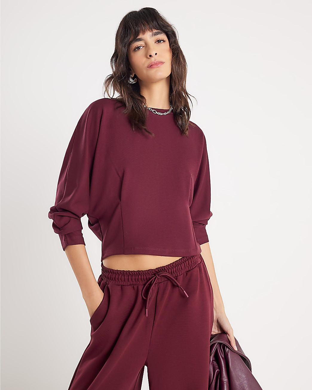 Red Premium Batwing Sweatshirt | River Island UK & IE
