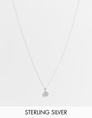 ASOS DESIGN sterling silver neckchain with faux pearl pendant in silver | ASOS | ASOS (Global)