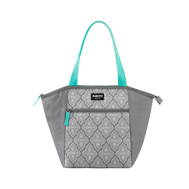 Igloo Essential Tote Lunch Bag Cooler, 14 Can Capacity, Gray and Teal | Walmart (US)