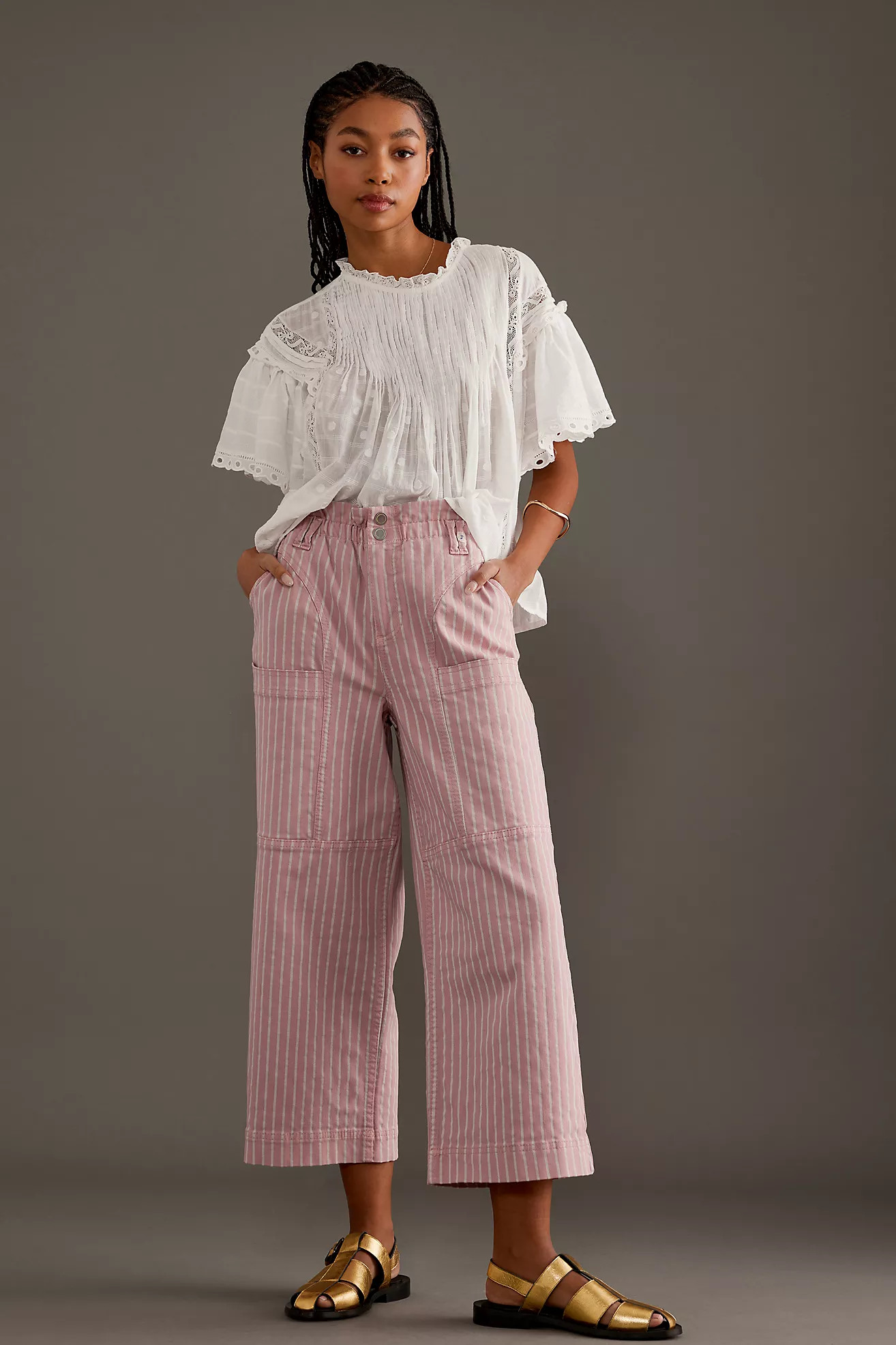 Seventy + Mochi Louis Wide-Leg Cropped Trousers | Anthropologie (UK)