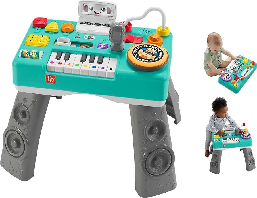 Fisher-Price Laugh & Learn Baby & Toddler Toy Mix & Learn Dj Table with Smart Stages Learning & A... | Amazon (US)