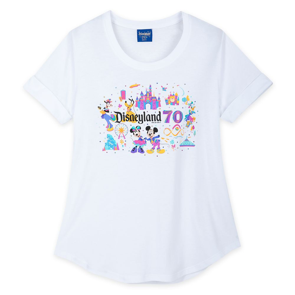 Mickey Mouse and Friends Disneyland 70th Anniversary T-Shirt for Women | Disney Store