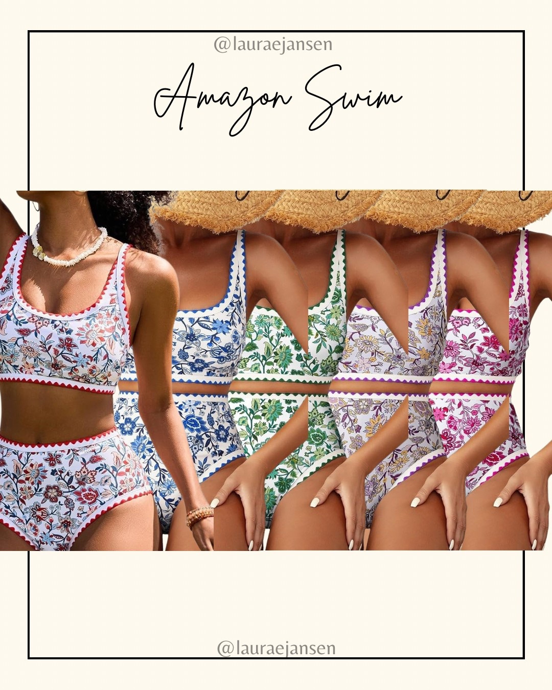 High waisted full coverage two piece swimsuit 

#LTKSwim #LTKSeasonal #LTKTravel