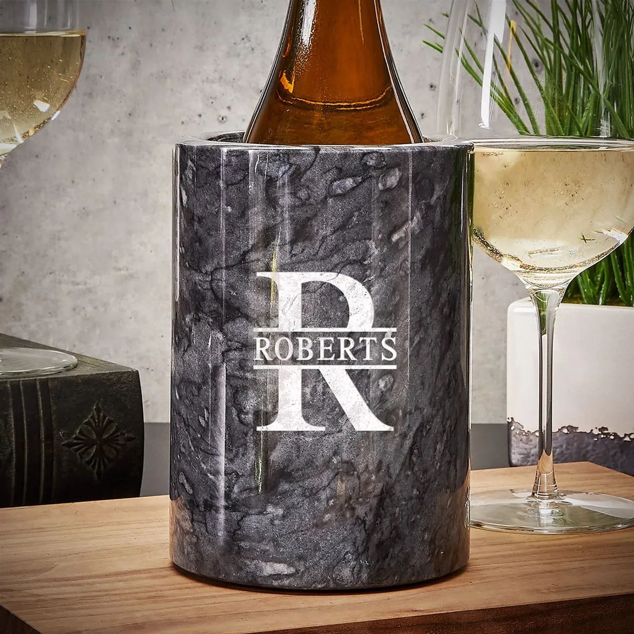 Personalized Marble Wine Chiller | HomeWetBar.com
