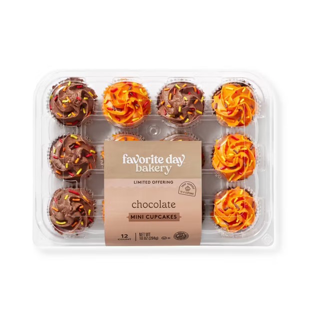 Harvest Chocolate Mini Cupcakes - 10oz/12ct - Favorite Day™ | Target