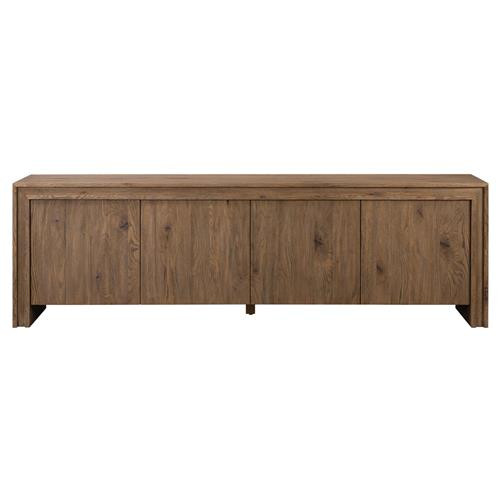 Faron Rustic Lodge Brown Oak Media Console | Kathy Kuo Home