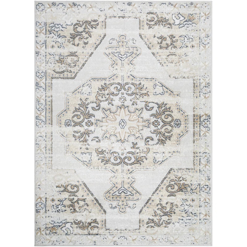 Cabell Oriental Area Rug in Pink/White | Wayfair North America