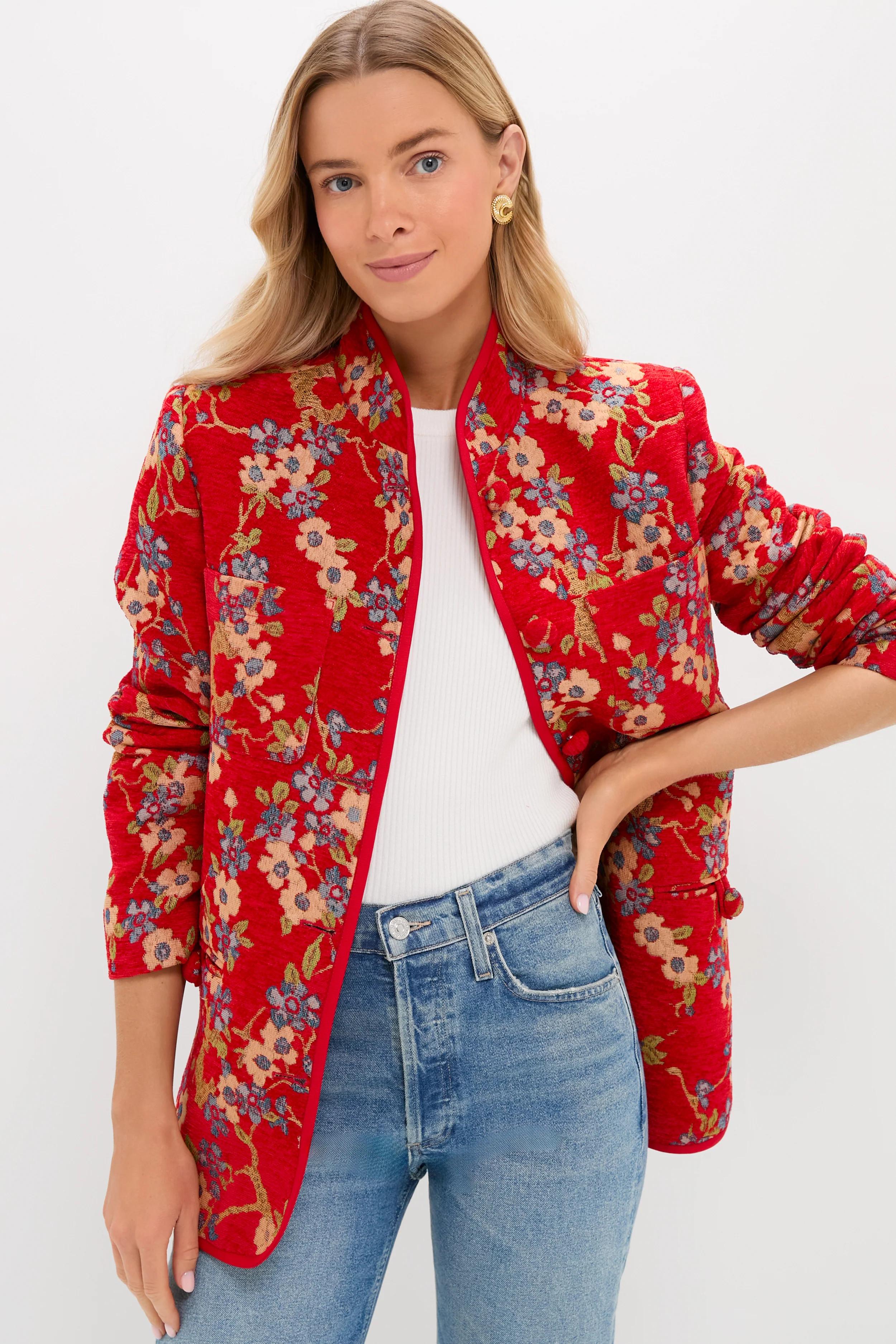 Sakura Blossom Chenille Jacquard Harrison Jacket | Tuckernuck (US)