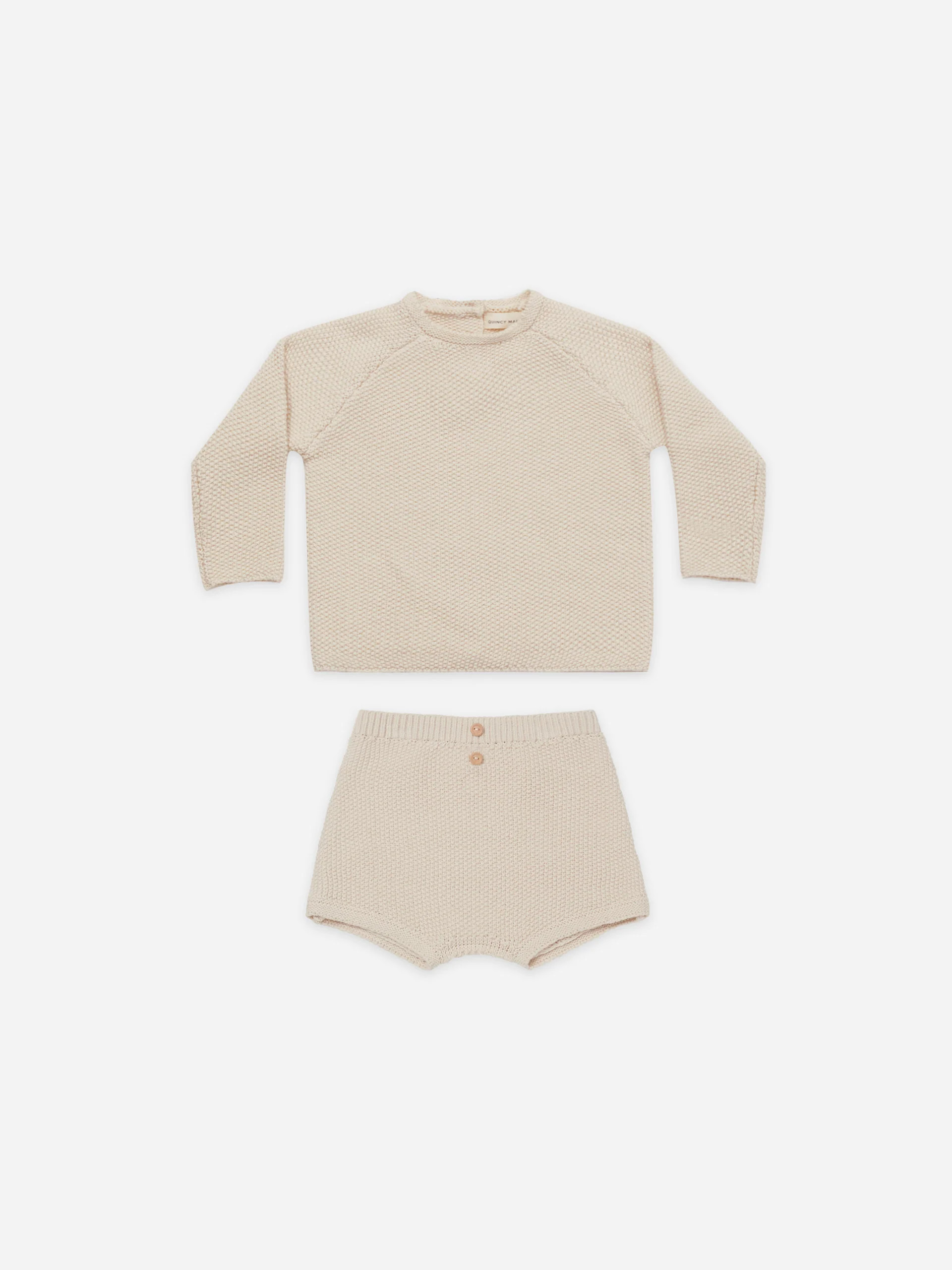 summer knit set | natural | Quincy Mae