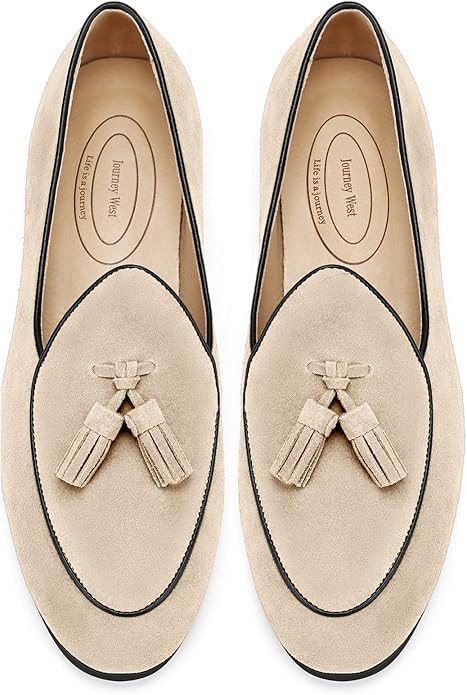 Journey West Men's Vintage Loafers for Men Belgian Loafers Slip-on Loafer Penny Loafer Casual Loa... | Amazon (US)