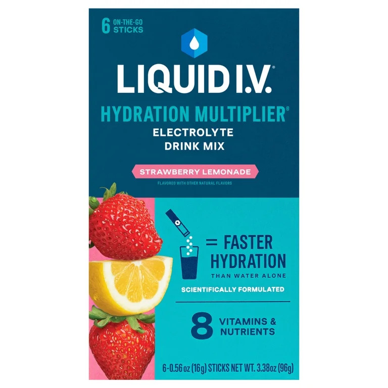 Liquid I.V.® Strawberry Lemonade Hydration Multiplier® Powdered Electrolyte Drink Mix, 6 Count ... | Walmart (US)