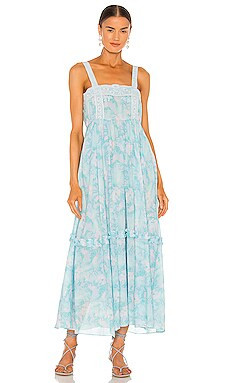 LoveShackFancy Ayala Dress in Aqua Sea from Revolve.com | Revolve Clothing (Global)