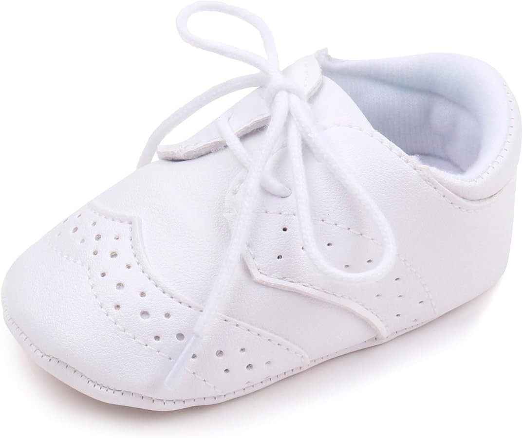 Baby Boys Girls Shoes ​Soft Sole Non-Slip PU Leather Baptism Christening Shoes Infant First Wal... | Amazon (US)