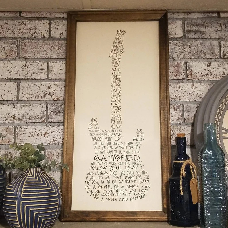 Simple Man Lyrics on Canvas | Etsy | Etsy (US)