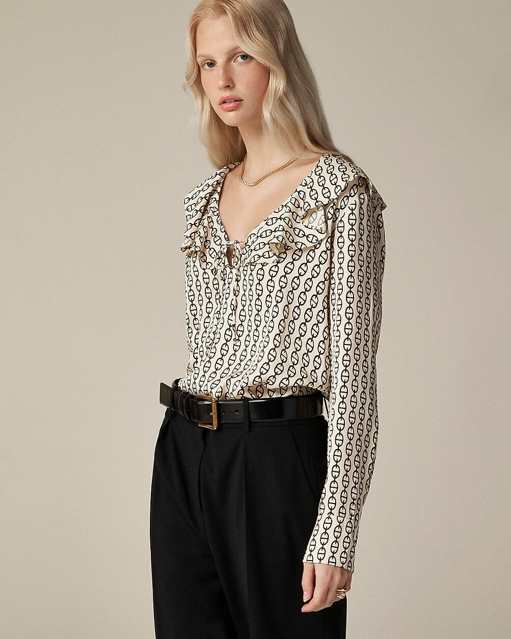 Goldie top in chain-print satin | J. Crew US