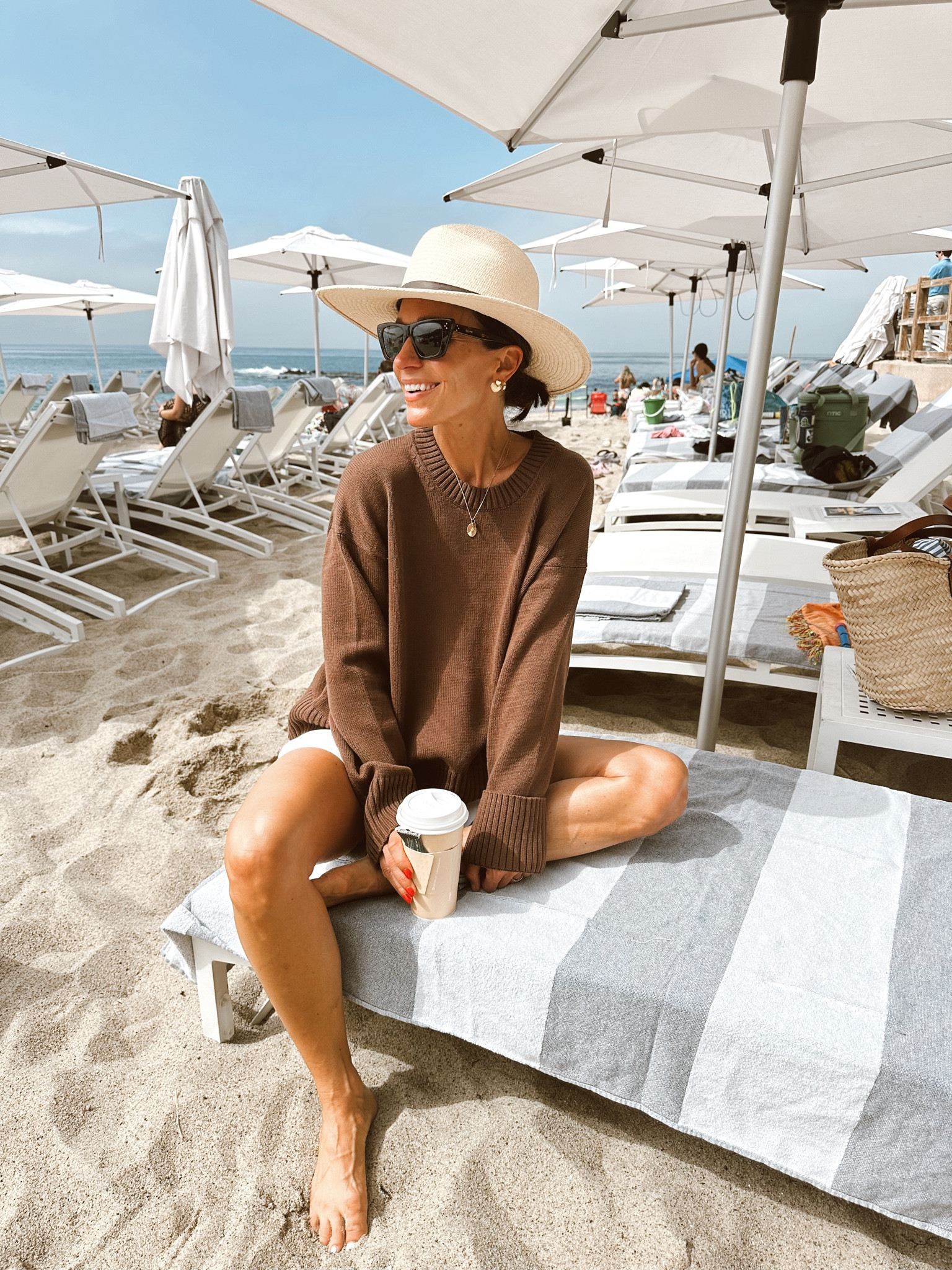 Cotton pullover was perfect for the Cool morning at the beach 
I’m usually an xxs/xs in Everlane and purchased this in a small for the perfect loose/oversized fit 
20% off for Labor Day weekend 

#LTKOver40