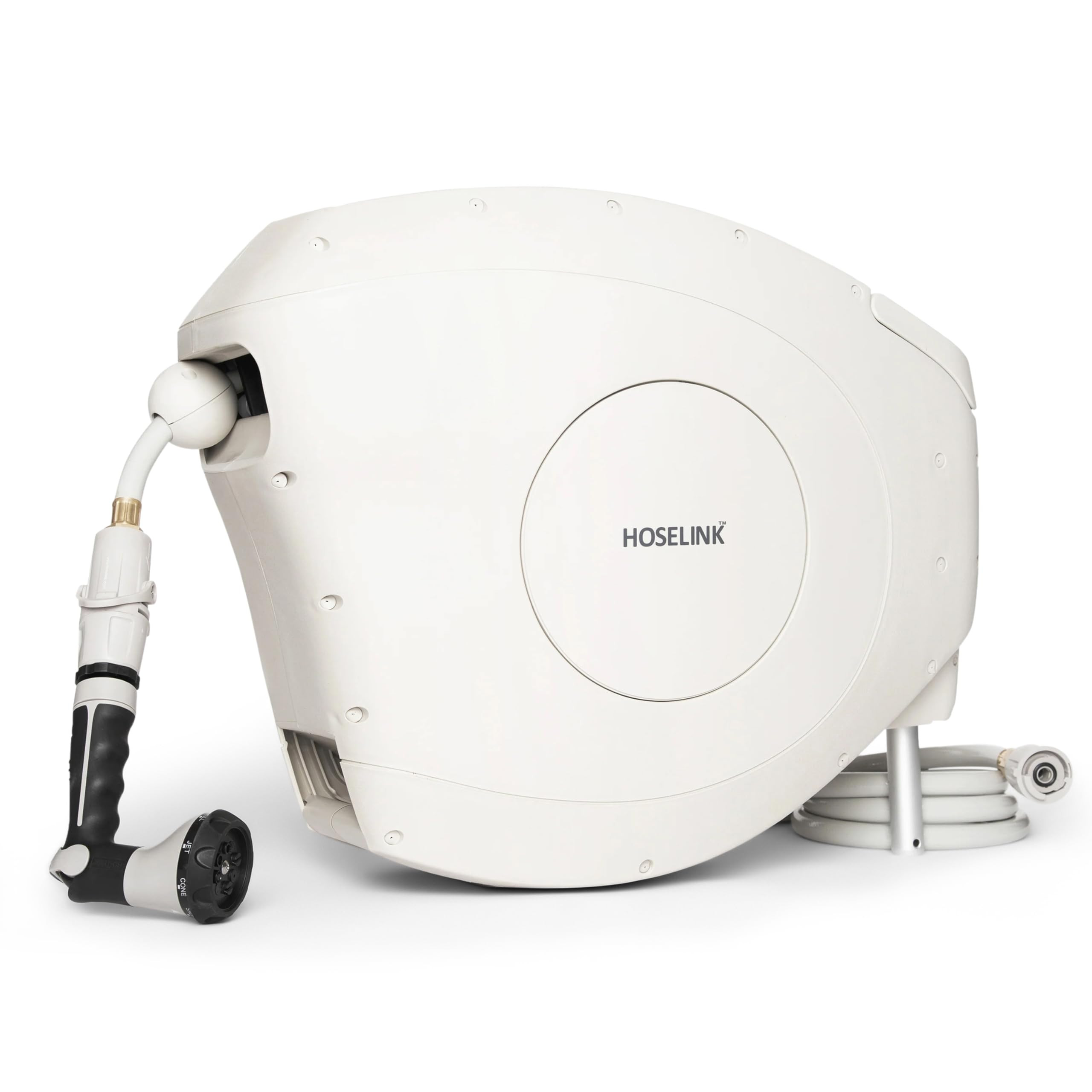 HOSELINK Beige, 82ft Hi-Flow Automatic Retractable Garden Hose Reel, 9/16”, 8-Pattern Spray Noz... | Amazon (US)