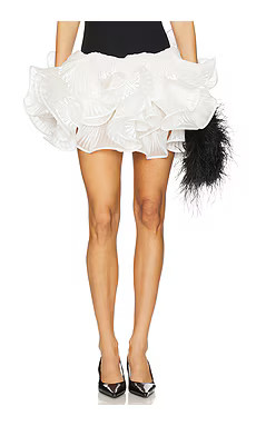 SELEZZA LONDON Laia Mini Skirt in Lily White from Revolve.com | Revolve Clothing (Global)