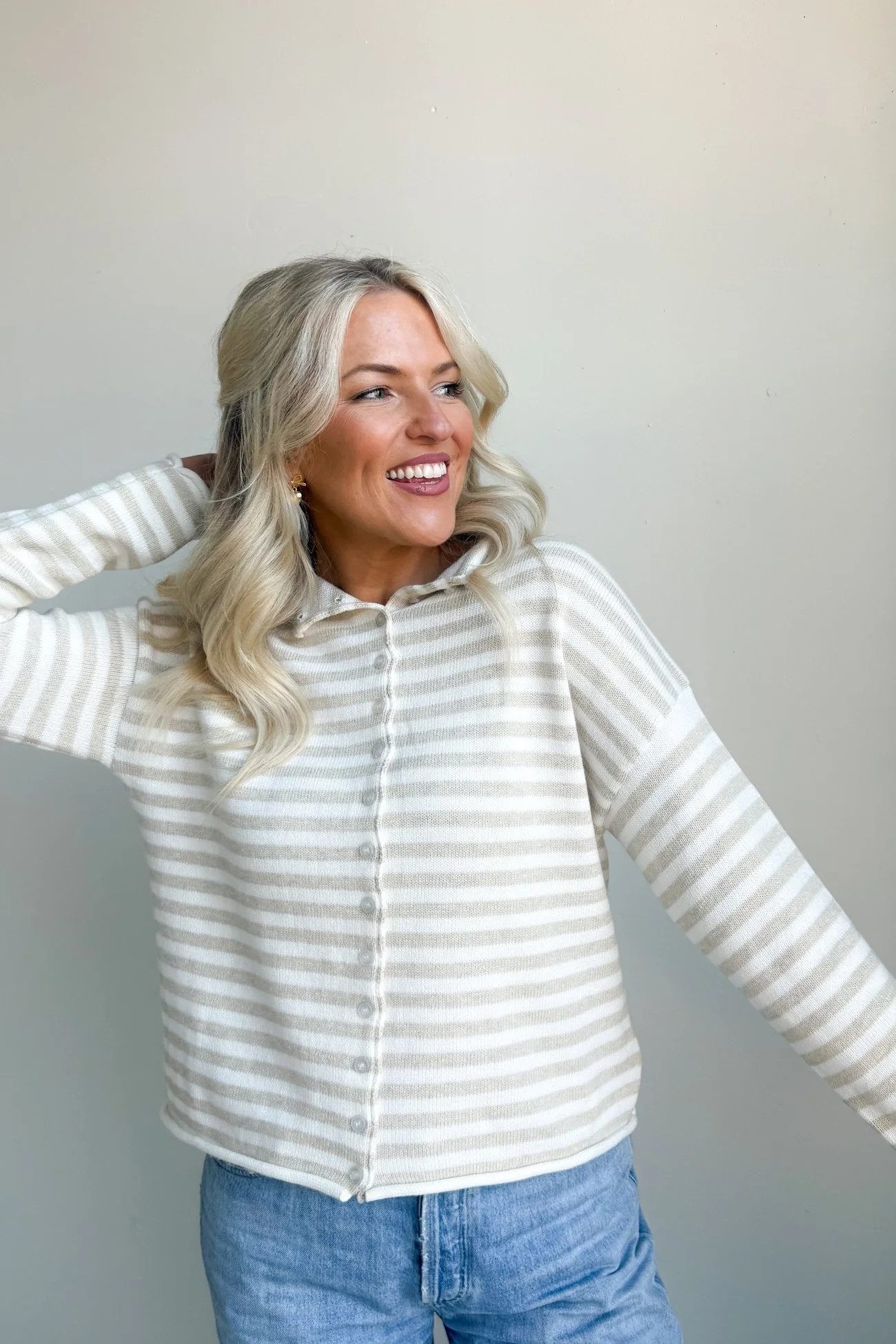 The Lila Stripe Button Knit | Ardire Collection