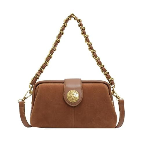 Retro Suede Mini Purse with Gold Chain Handles for Women Shoulder Purses with Crossbody Strap Sma... | Amazon (US)
