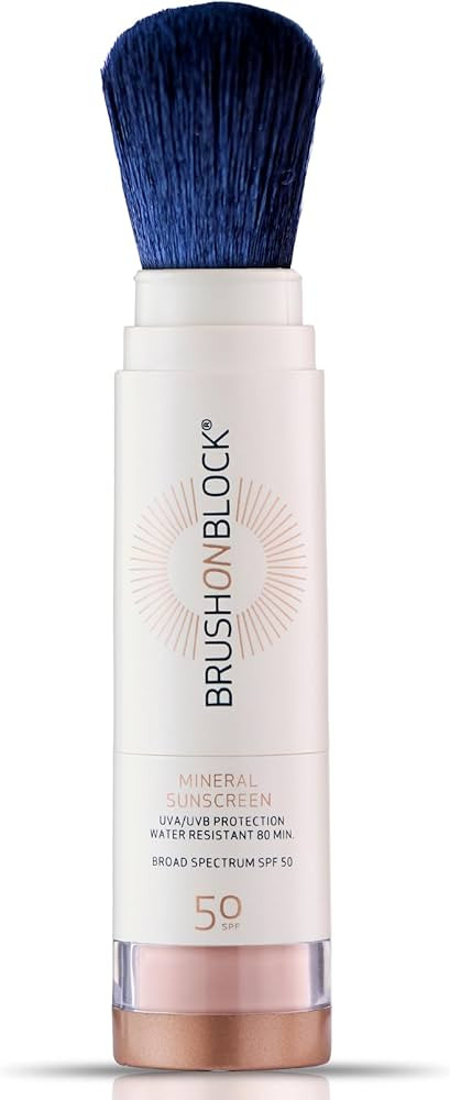 Brush On Block SPF 50 Mineral Powder Sunscreen, Translucent, Broad Spectrum, Water Resistant Face... | Amazon (US)