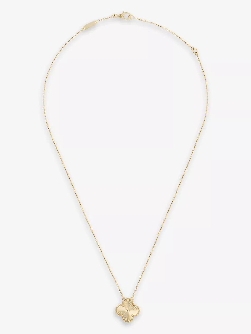 Vintage Alhambra 18ct yellow-gold pendant | Selfridges