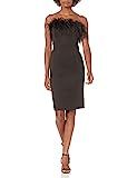 Eliza J Women's Strapless Dress with Feather Detail, Black, 6 | Amazon (US)