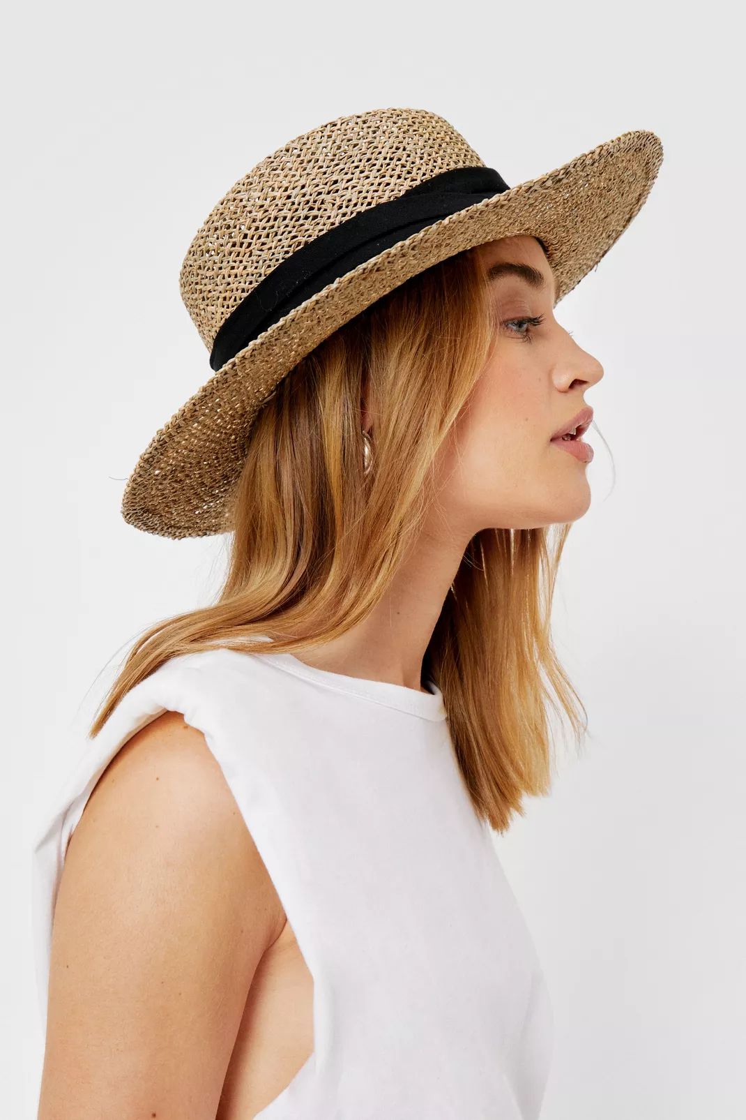 Straw Structured Wide Brim Hat | NastyGal (UK, IE)