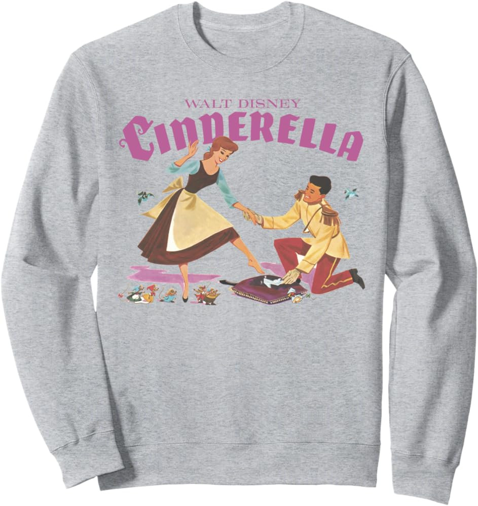 Disney Cinderella Shoe Fitting Title Logo Sweatshirt | Amazon (US)