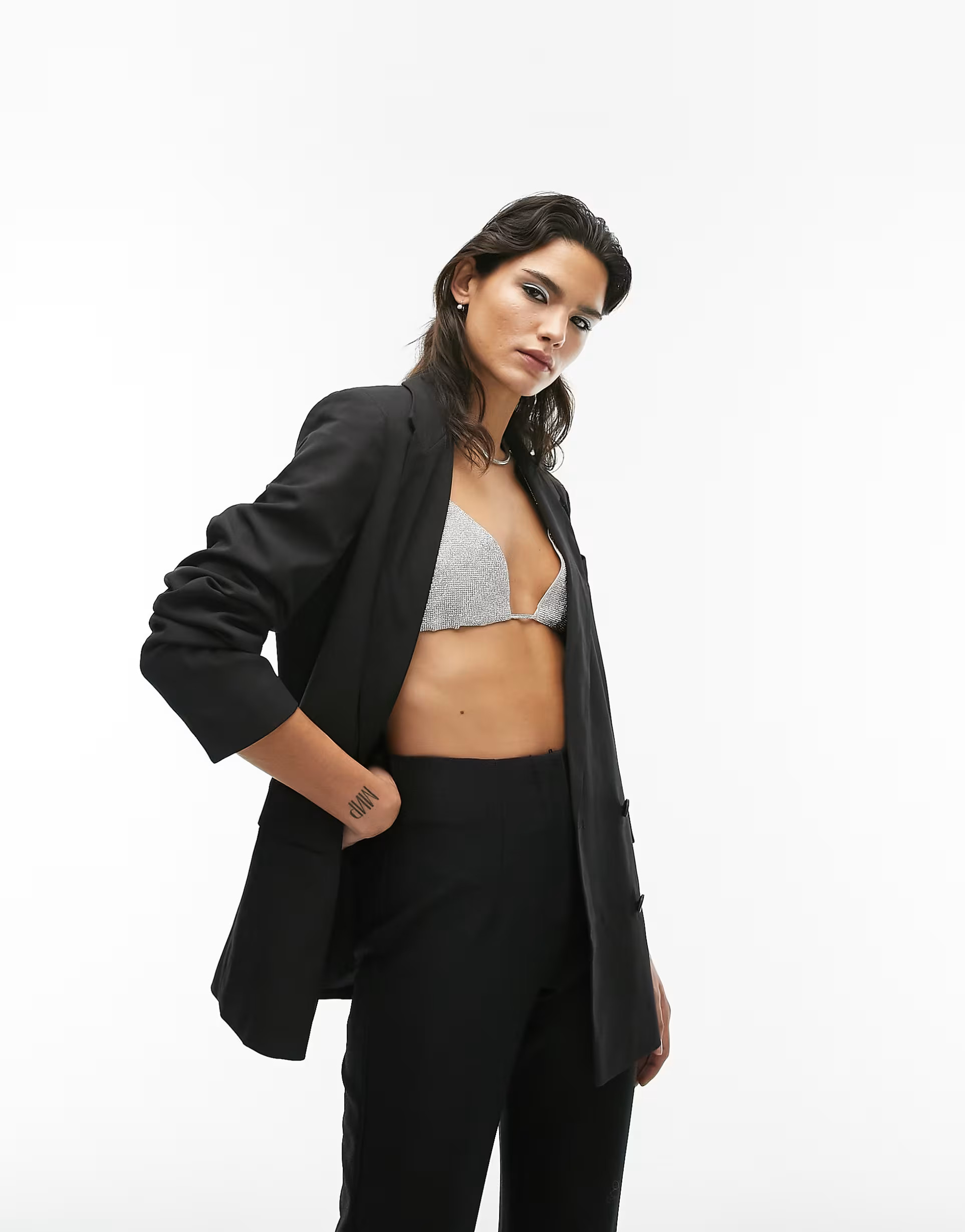 Topshop - Soutien-gorge triangle à strass - Argenté | ASOS (Global)