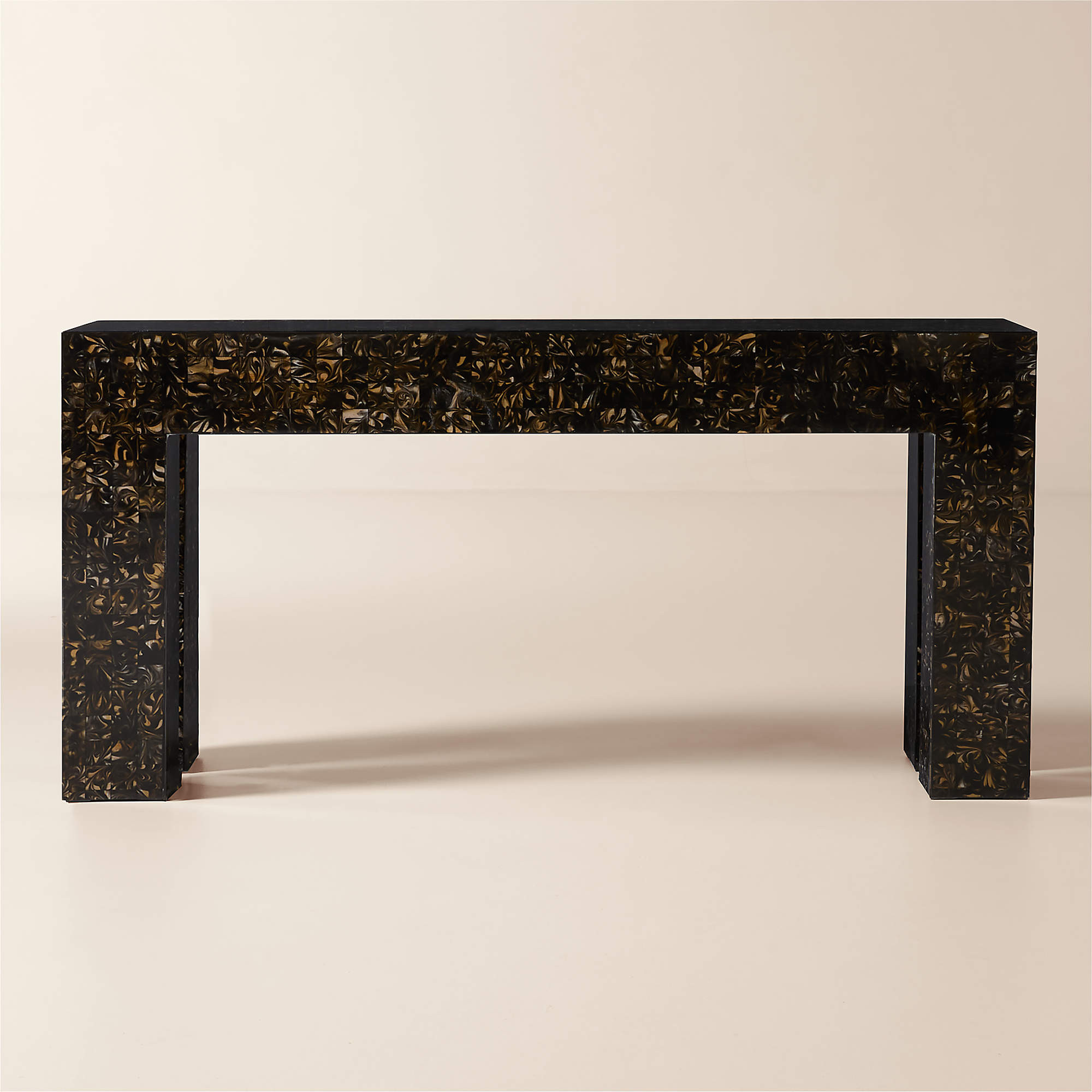 Scatola 60" Brown Tiled Resin Console Table + Reviews | CB2 | CB2