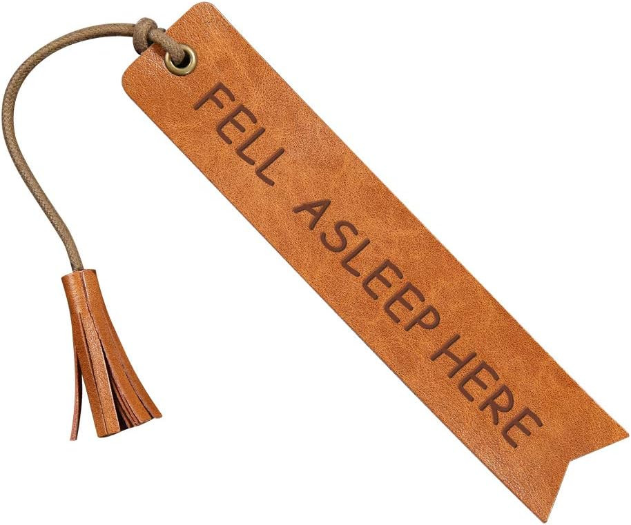 Amazon.com: Fell Asleep Here Wedding Reader Leather Bookmark Wedding Party Gift Engraved Wedding ... | Amazon (US)