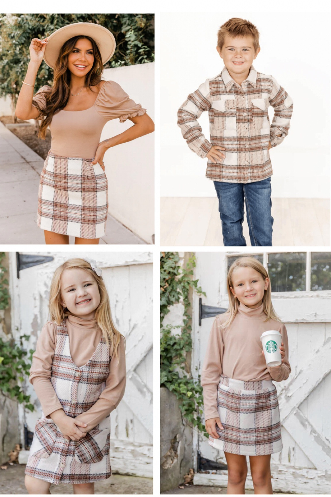 Matching plaid looks for the family! //family photos // fall kids clothes // mom and me