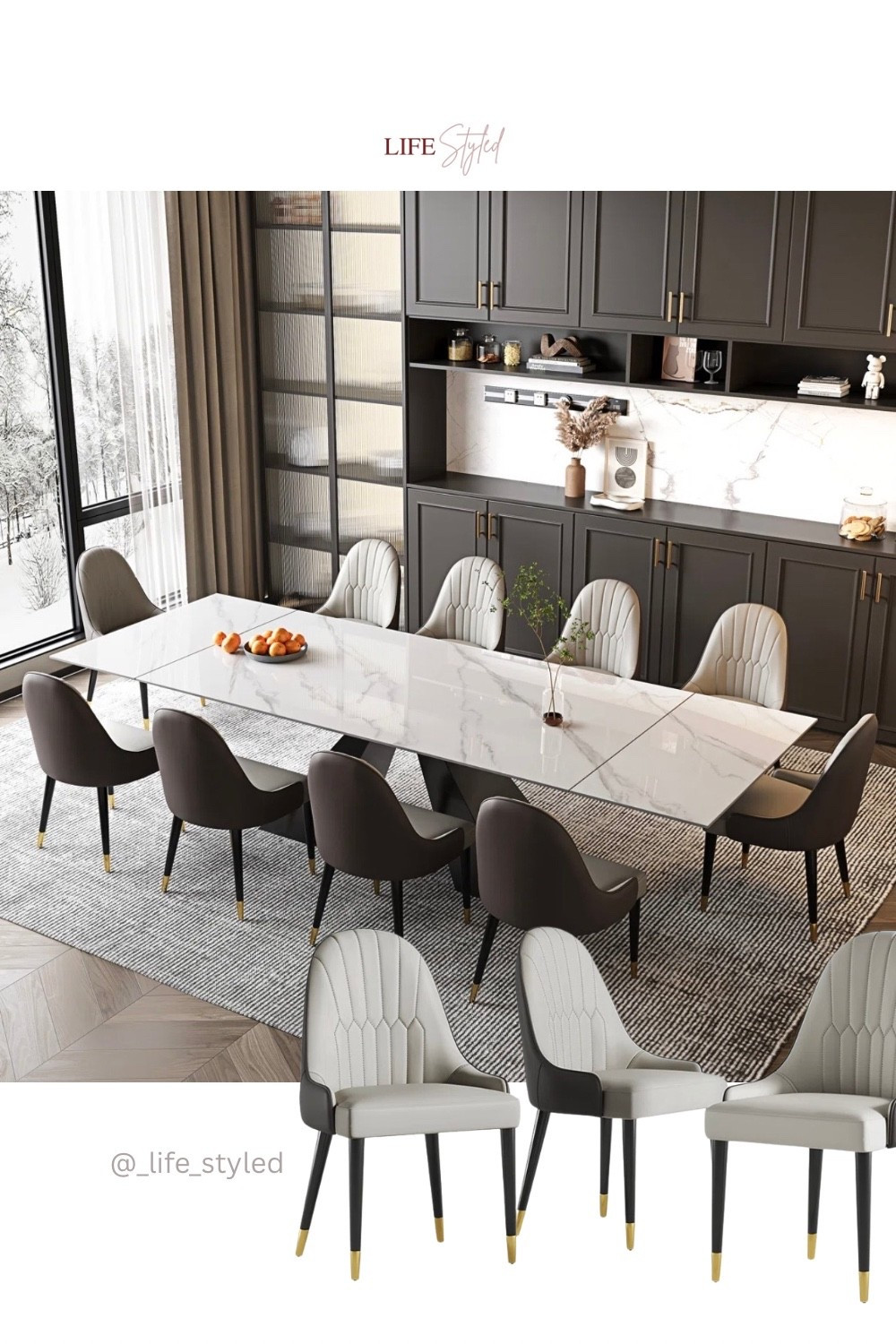 POV: your dining room just got a quiet luxury upgrade 🤍 Marble table, faux leather chairs, and suddenly every meal feels expensive.

#LTKHome #LTKfoodie #LTKOver40