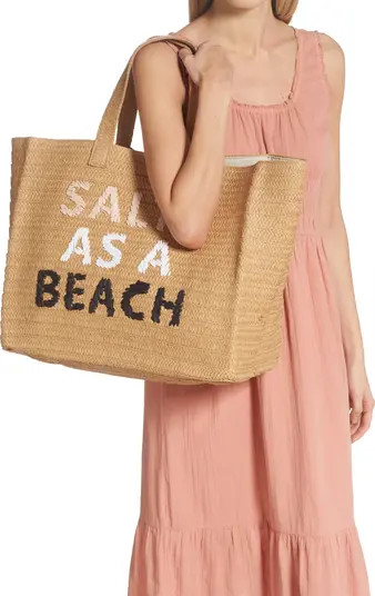 btb Los Angeles Salty as a Beach Straw Tote | Nordstrom | Nordstrom