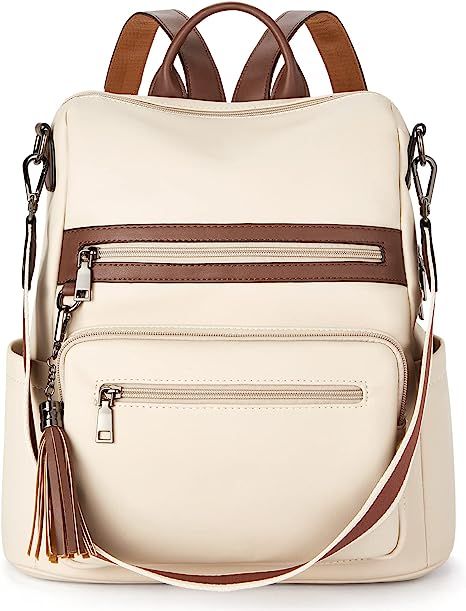 Telena Womens Backpack Purse Vegan Leather Large Travel Backpack College Shoulder Bag with Tassel | Amazon (US)