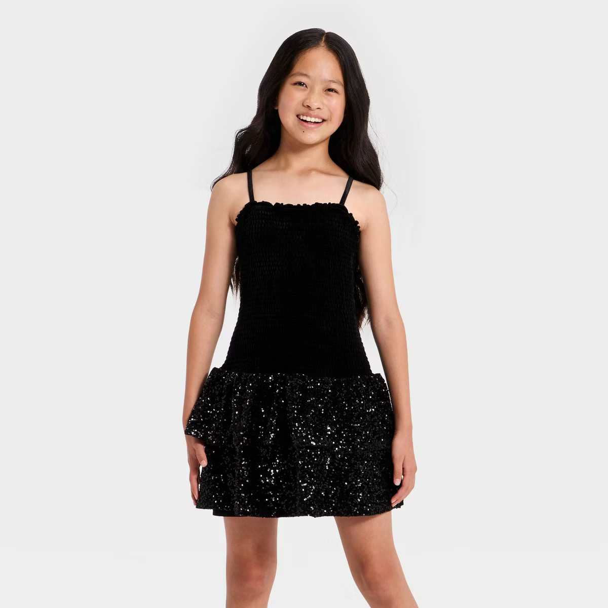 Girls' Stretch Velvet Sequin Dress - art class™ | Target