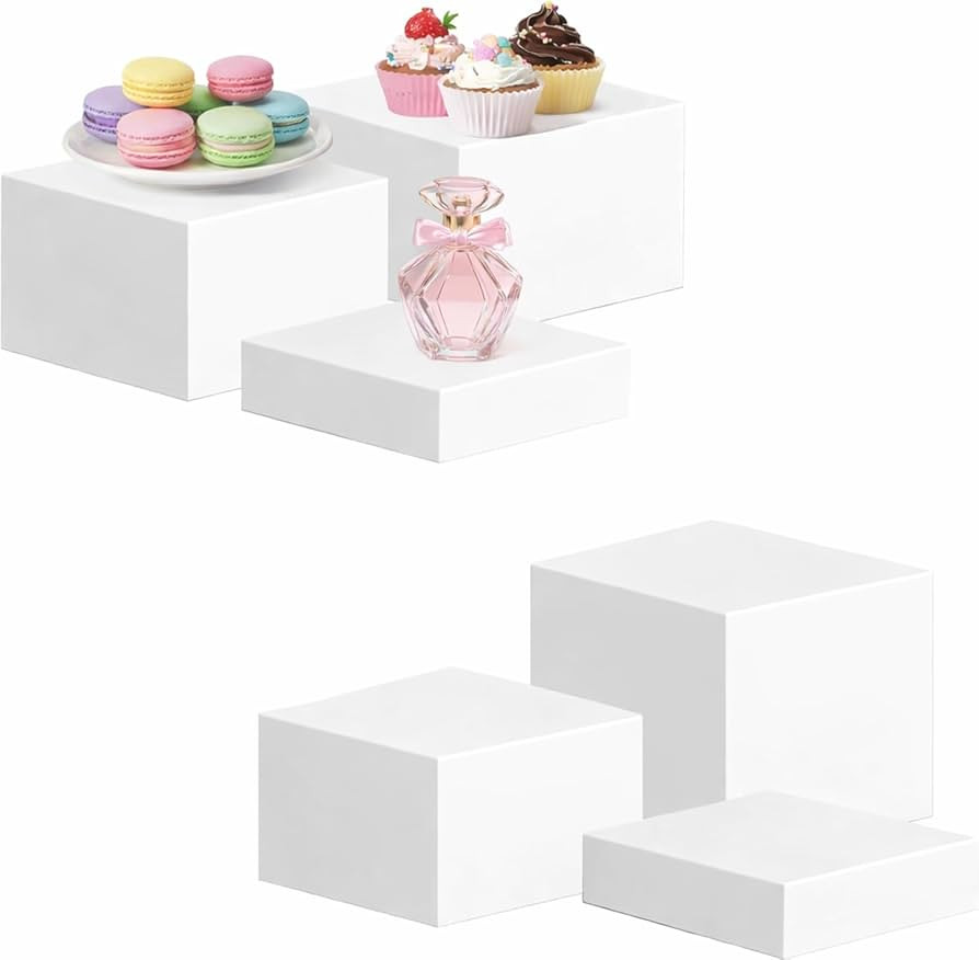 6 Pcs White Acrylic Buffet Risers for Food Display, Heavy Duty Nesting Display Stands for Wedding... | Amazon (CA)