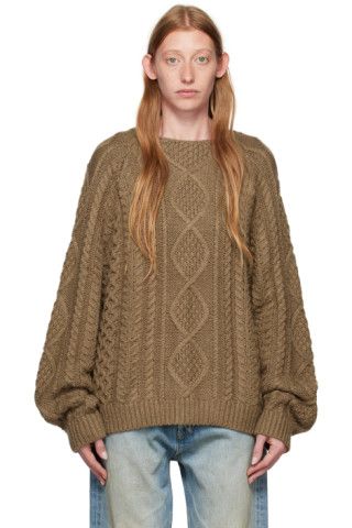 Brown Raglan Sweater | SSENSE