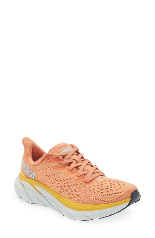 HOKA Clifton 8 Running Shoe in Sun Baked /Shell Coral at Nordstrom, Size 5 | Nordstrom