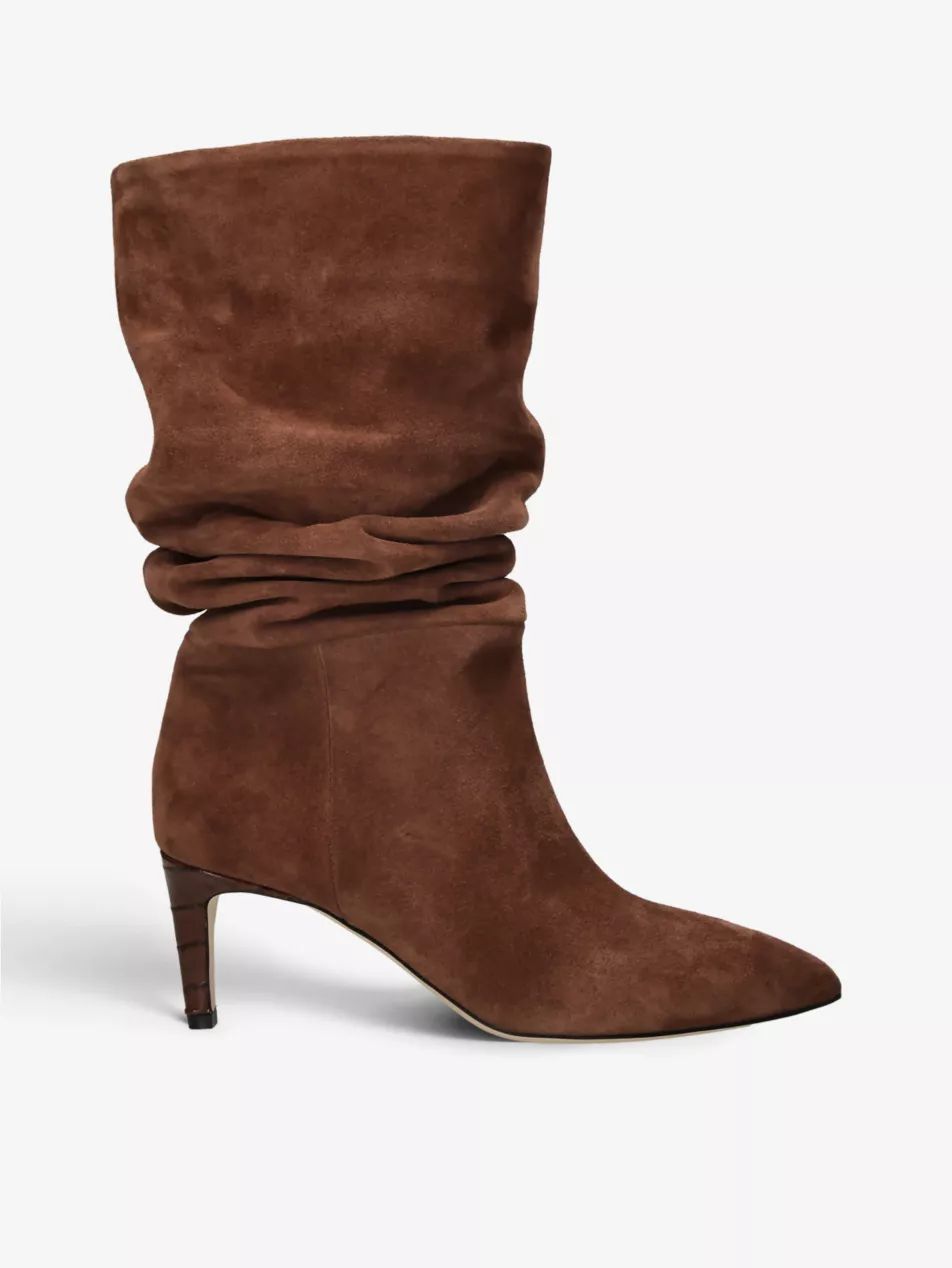 Slouchy suede heeled ankle boots | Selfridges
